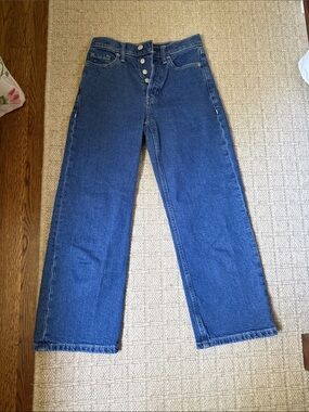 Cropped wide leg jeans
